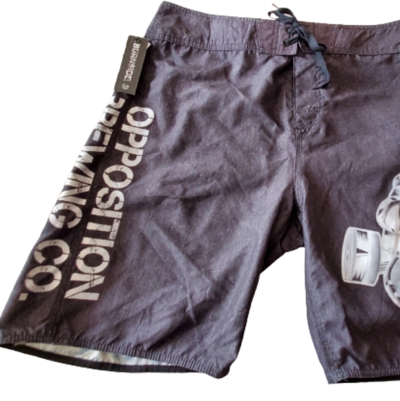 BURNSIDE Heathered Board Shorts Graphic Pr… - Picture 1 of 16